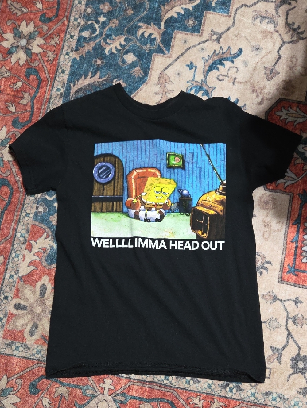 Spencer's Black SpongeBob 'Wellll Imma Head Out' Graphic Tee